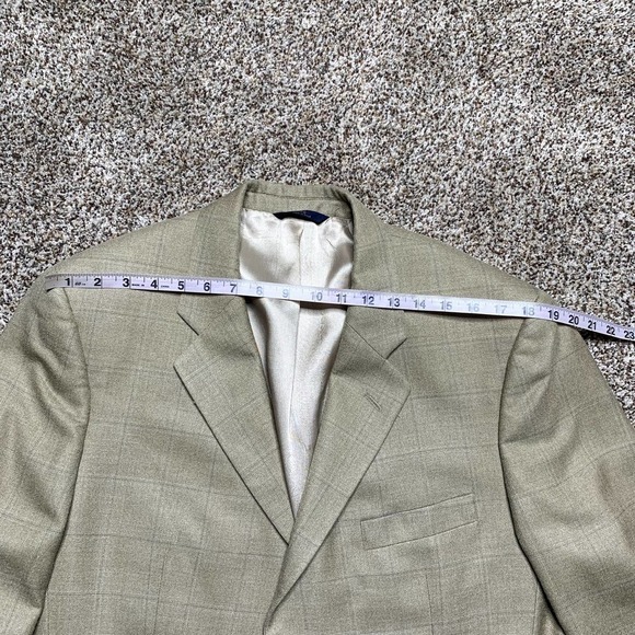 Brooks Brothers 346 Mens Brown Long Sleeve Herringbone Blazer Suits Size 43R - Picture 5 of 11